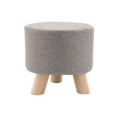 Tabouret bas en coton et bois AUBRY GASPARD