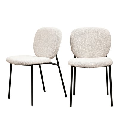 Lot de 2 chaises en tissu bouclette et métal - Dalby DRAWER