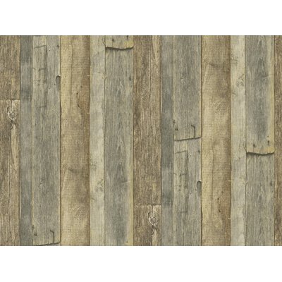 Papier Peint imitation "Planches Cloutées" HOME MAISON