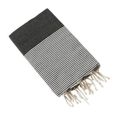 Fouta a franges coton tisse Collection Marine EDEN