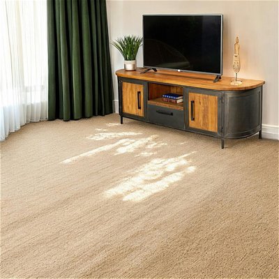 Meuble TV contemporain bois de teck et métal style vintage bords arrondis 167 cm CHICAGO PIER IMPORT