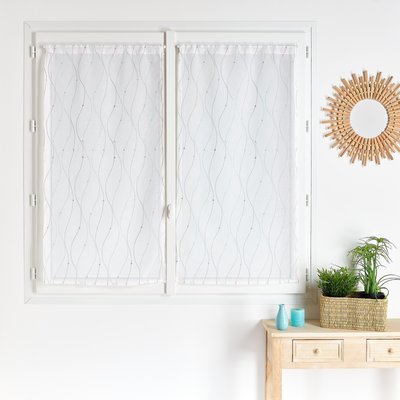 Paire de voilages brodée vague pour fenêtre HOME MAISON