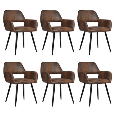 Lot de 6 chaises de salle à manger fauteuil rétro industriel, CROMWELL MEUBLES COSY