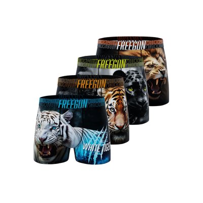 Lot de 4 Boxers microfibre Animals FREEGUN