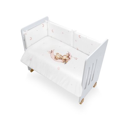Lit Bébé Star Nature - Set Ours Lune Rose INTERBABY
