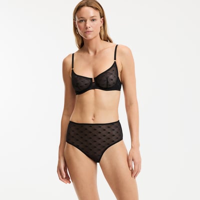 Slip mit hohem Bund aus Tüll im Punktedesign LA REDOUTE COLLECTIONS