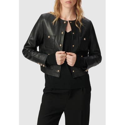 Veste courte en cuir poches plaquées IKKS