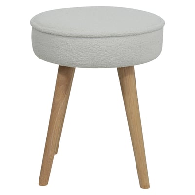 Pouf tissu effet laine bouclette écru ZAGO