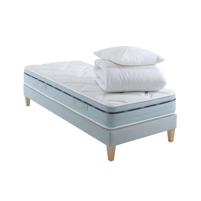 Ensemble matelas mémoire de forme, sommier, pieds, couette et oreiller Songe 500 SOMEO