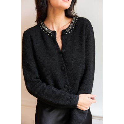 Cardigan Femme En Simili Cuir Souple - Manches Longues, Col Rond, Boutonnée - Veste Décontractée