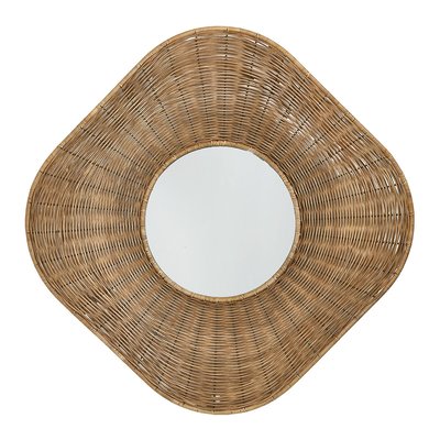 Miroir ISIS rotin et métal BLANC D’IVOIRE