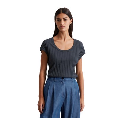 T-shirt Pointelle slim en doux mélange Modal-Organic-Cotton MARC O'POLO