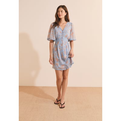 Robe courte col v à motifs ROMAN IMP ETAM