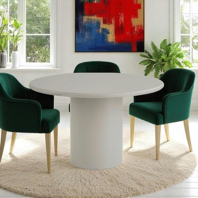 Table ronde sable avec pied central  Ø120 cm ALBERTA PIER IMPORT