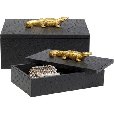 Lot de 2 boîtes noires crocodiles KARE DESIGN