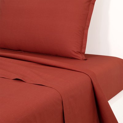 Drap plat en percale de coton orange, ALCOVE OLIVIER DESFORGES