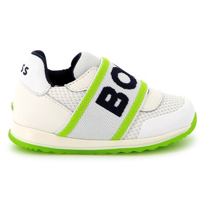 Baskets en cuir et maille ajourée BOSS KIDSWEAR