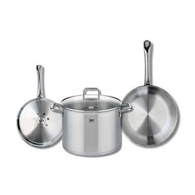 Batterie 2 poêles 24/28cm + 1 faitout 26cm PROFI CITRIN ELO