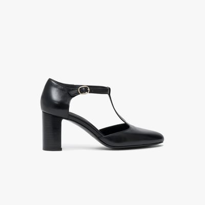 Chaussures En Cuir Femme Panache Vintage Années 80 - Bride à La Cheville, Talon Aiguille 9.5cm, Taille UK5/EUR38