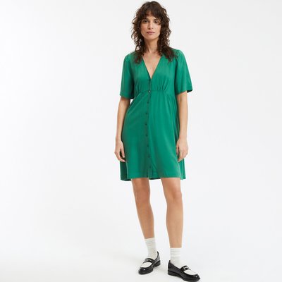 Robe courte évasée, col V LA REDOUTE COLLECTIONS