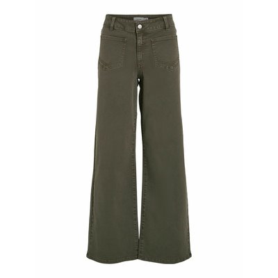 High-Waist-Jeans mit breiten aufgesetzten Taschen vorne VILA