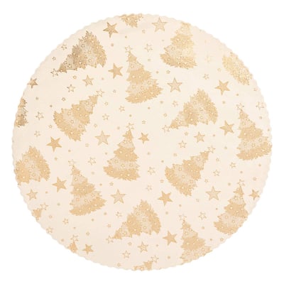 Set de table rond velours blanc et doré ATMOSPHERA
