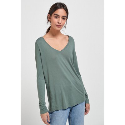 T-shirt Souple Manches Longues À Col En V NEXT