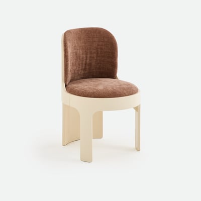 Chaise 3 pieds, en tissu texturé et finition laquée, KERIBA LA REDOUTE INTERIEURS
