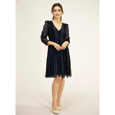 Robe midi en dentelle col V NOEUDPAP NAF NAF