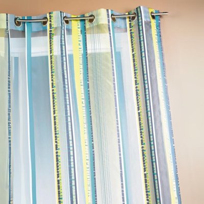 Voilage en organza jacquard à rayures verticales colorées HOME MAISON
