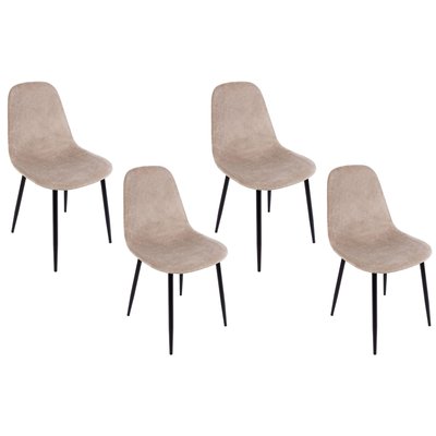 Chaise de salle à manger en velours et métal noir (lot de 4) - AURELIA HELLIN, DEPUIS 1862