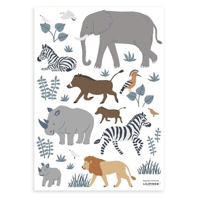 Stickers muraux animaux de la savane TANZANIA LILIPINSO