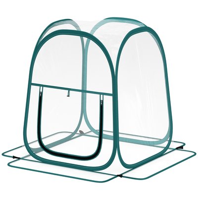 Mini serre de jardin pop up avec sac de transport et porte zippée PVC transparent OUTSUNNY