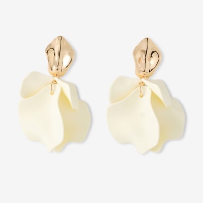 Boucles d'oreilles pendantes pétales ivoires BALABOOSTE