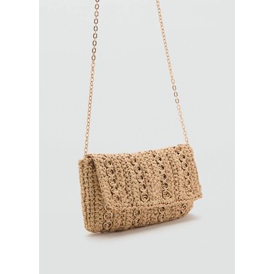 Sac à main fibres naturelles anneaux métalliques MANGO