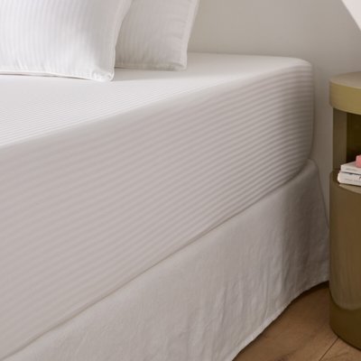 Drap-housse satin de coton bon. 30 cm, Opale rayé LA REDOUTE INTERIEURS