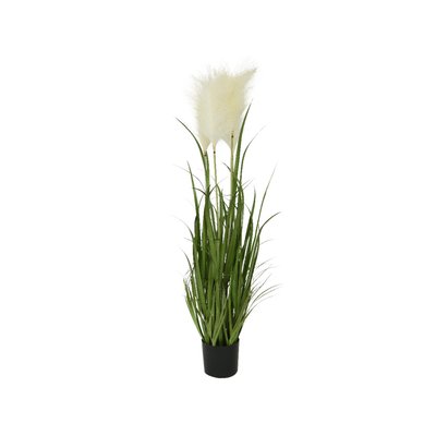 Plante Artificielle Herbes Pampas En Pot Plastique KAEMINGK
