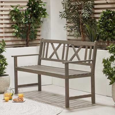 Cambridge 3 Seat Antique Grey Wooden Bench SO'HOME