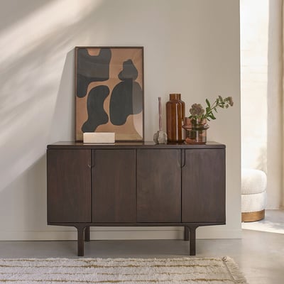Buffet 4 portes en manguier massif 120 cm  LAZARE BERAH GETAH