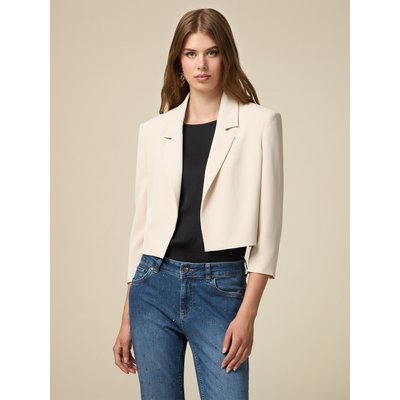 Veste blazer courte réalisée en tissu couleur unie OLTRE
