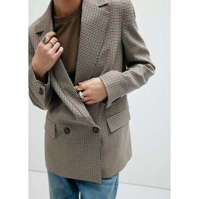 Blazer croisé micro pied-de-poule MANGO