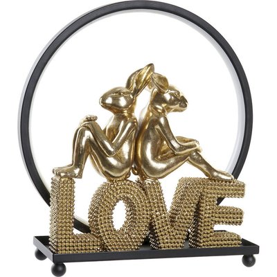 Lampe décorative résine dorée lapins love esprit glamour RECOLLECTION