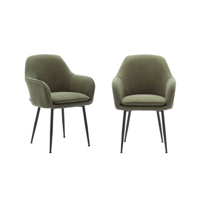 Fauteuil velours côtelé et pieds métal (lot de 2) SHELLA SWEEEK
