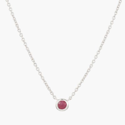 Collier argent 925 serti d'une pierre de Rubis BALABOOSTE