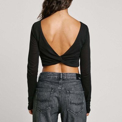 T-Shirt Côtelé À Dos Décolleté PEPE JEANS