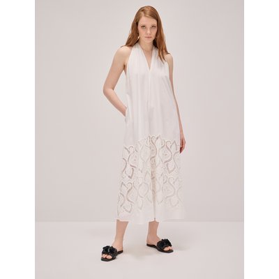 Robe longue en mousseline avec broderies au crochet OLTRE