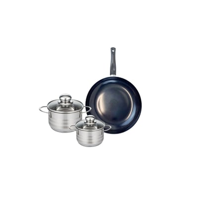 Batterie 1 poêle 24cm + 2 faitouts 12/14cm PRIMA BRILLANT ELO