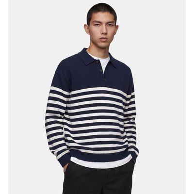 Pull polo tolarin marinière coton mélangé GALERIES LAFAYETTE