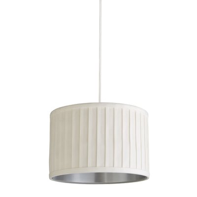 Pleated Velvet Ivory Shade With Metallic Silver Inner SO'HOME