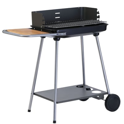 Barbecue charbon EBCA3 noir gris sur pieds, 37x23 cm ESSENTIEL B